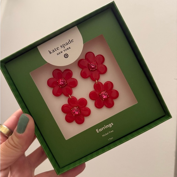 kate spade new york x Target - Red Floral Dangle Earrings - Picture 6 of 10